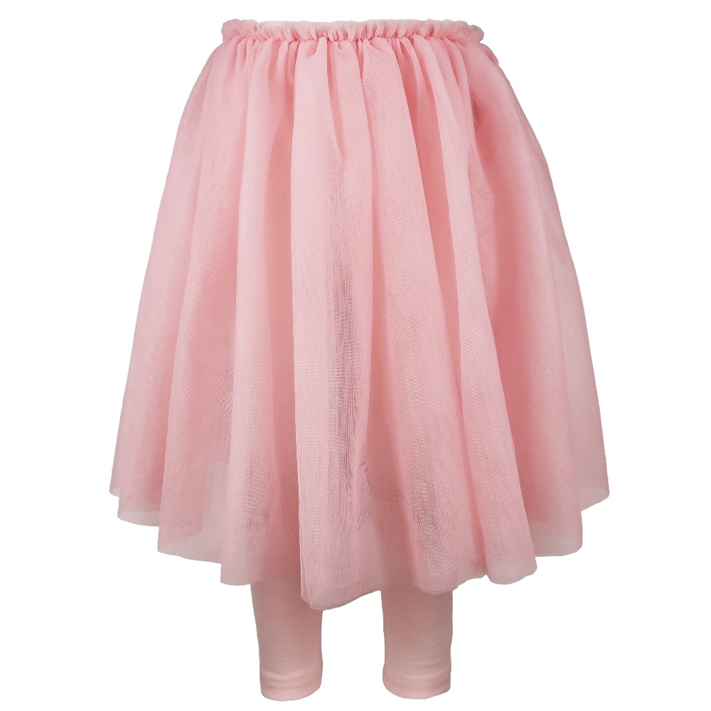 Girls Lace Ruffle Tulle Tutu Skirt Leggings Pink